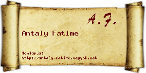 Antaly Fatime névjegykártya
